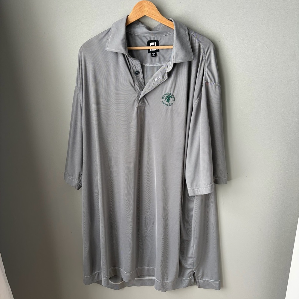 Footjoy FJ Golf Polo Shirt Men's Size XXL stripped- Michigan State Spartans‎